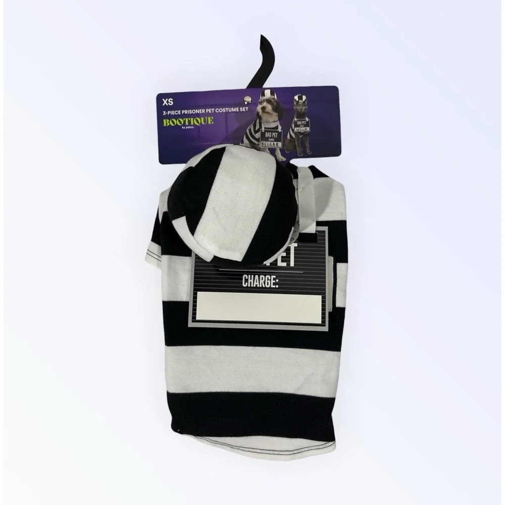 PET-ITENTIARY prisoner Dog Costume Halloween new pet Bootique Size XS